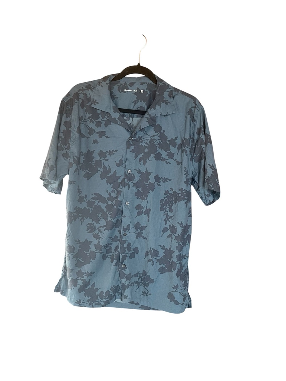 Abercrombie & Fitch Slate Blue Floral Camp Shirt